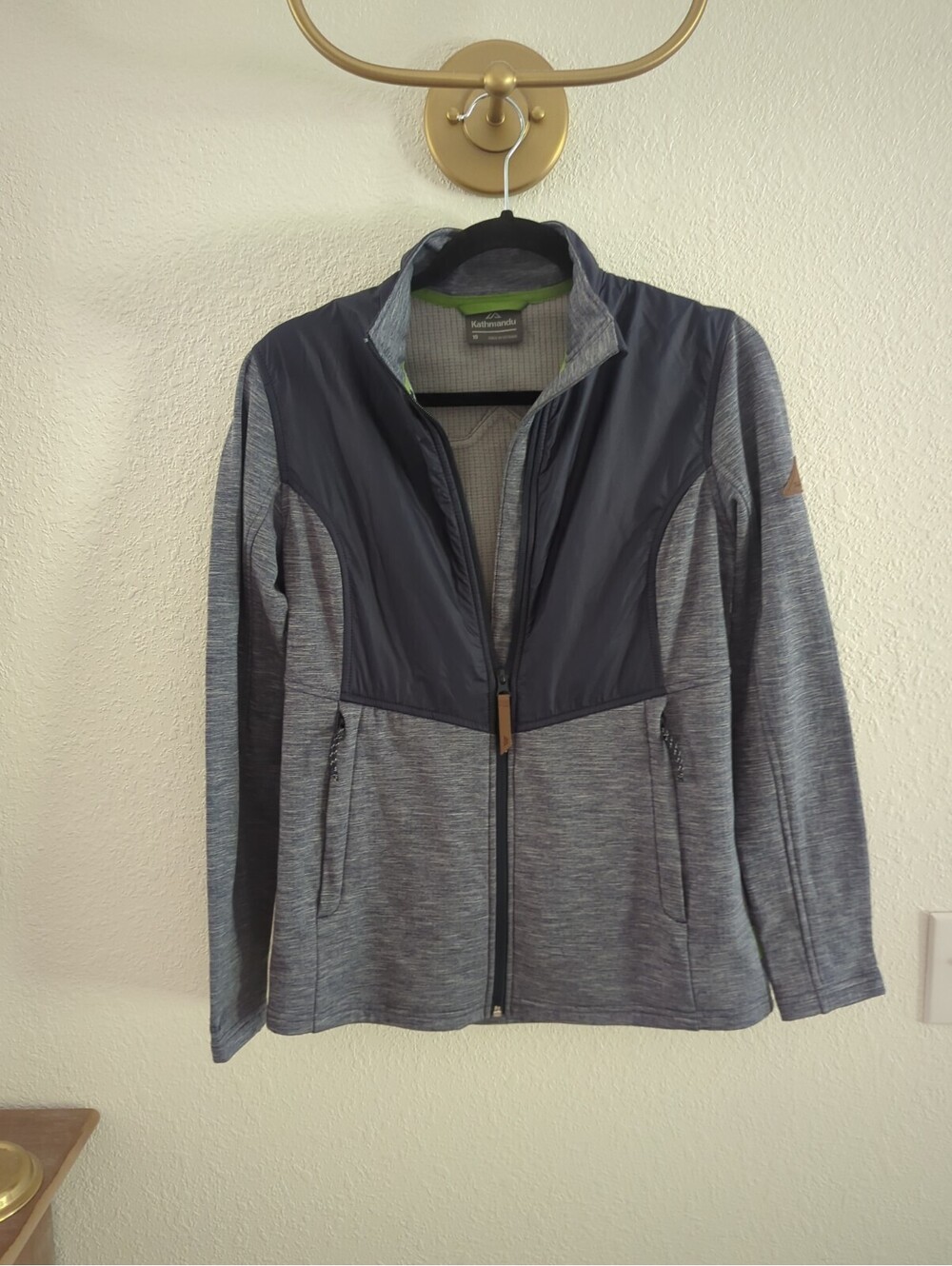 Kathmandu Jacket Kids 10 Blue Full Zip Outdoor Long Sleeve Fleece Lined